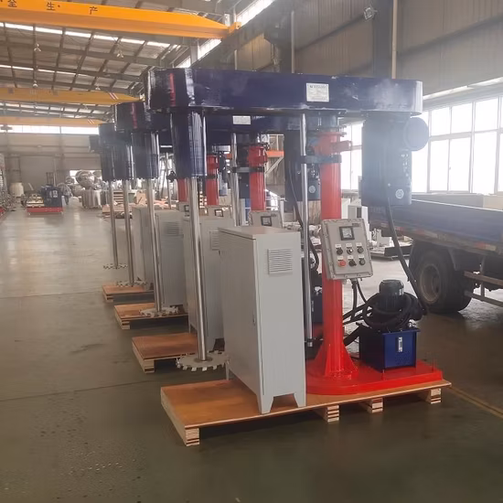 Высокоскоростной вертикальный диспергатор с гидравлическим подъемником для производства эмульсионных красок